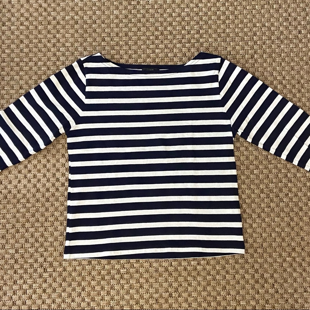 J. Crew Striped Boatneck T-shirt
